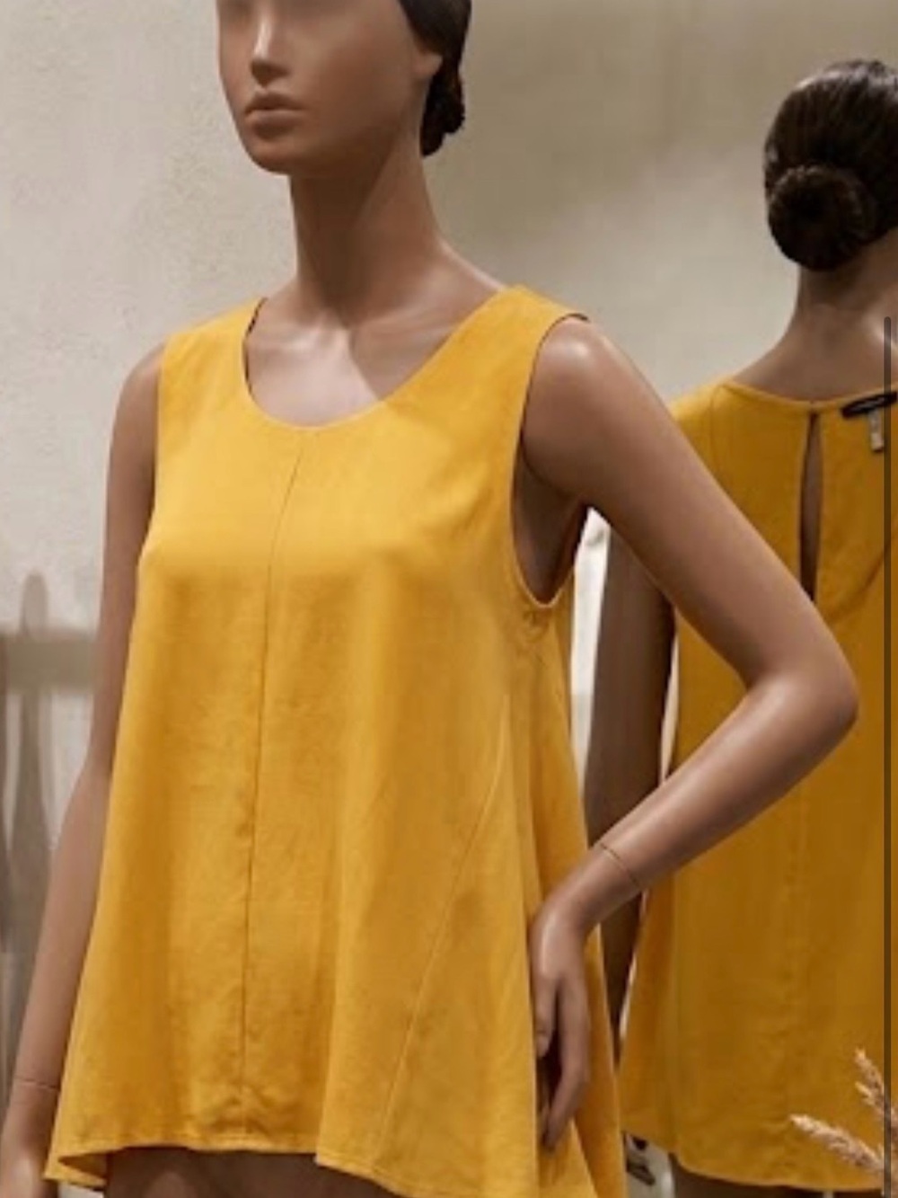 Yellow Sleeveless A-Line Women's Top